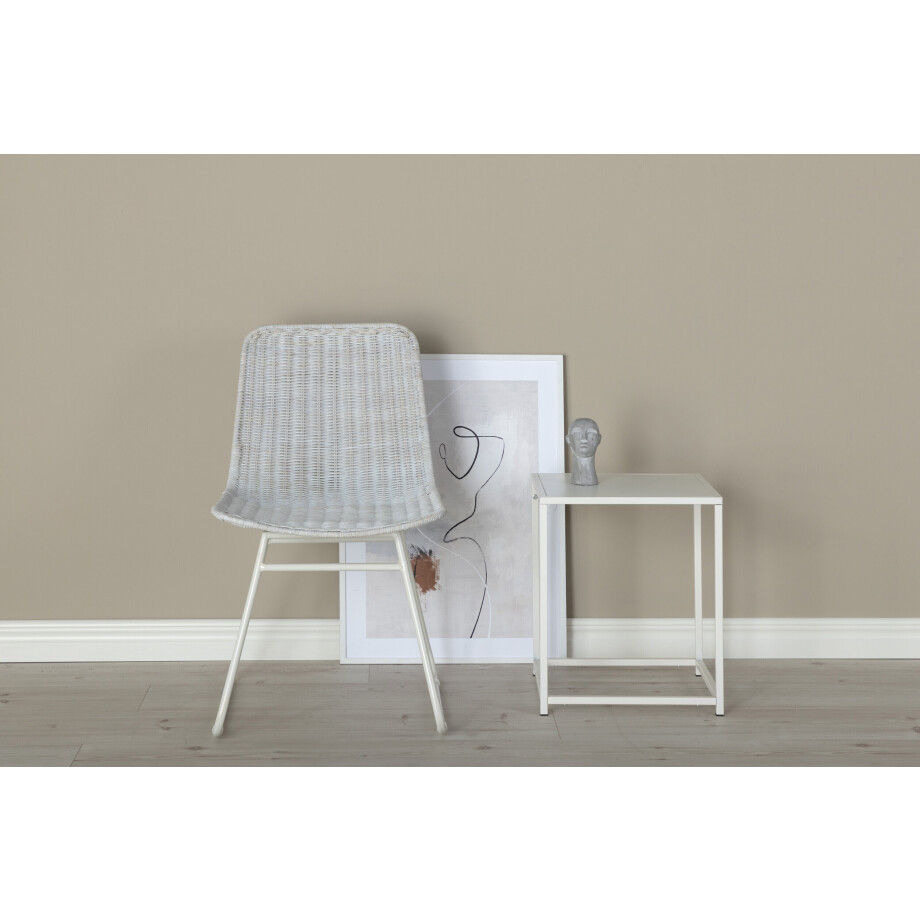 Nohr Eetkamerstoel 'Michaele' Rattan, kleur Wit Nohr Eetkamerstoel 'Michaele' Rattan, kleur Wit afbeelding 1