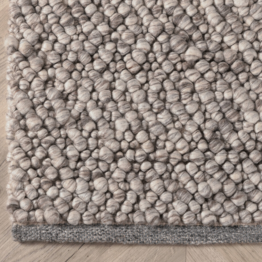 Nohr Vloerkleed 'Ilia' Wol, 200 x 300cm, kleur Lichtgrijs afbeelding 1