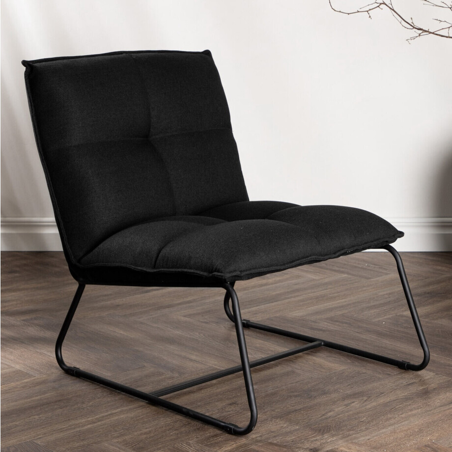 Nohr Fauteuil 'Manisha' Linnen, kleur Zwart afbeelding 1