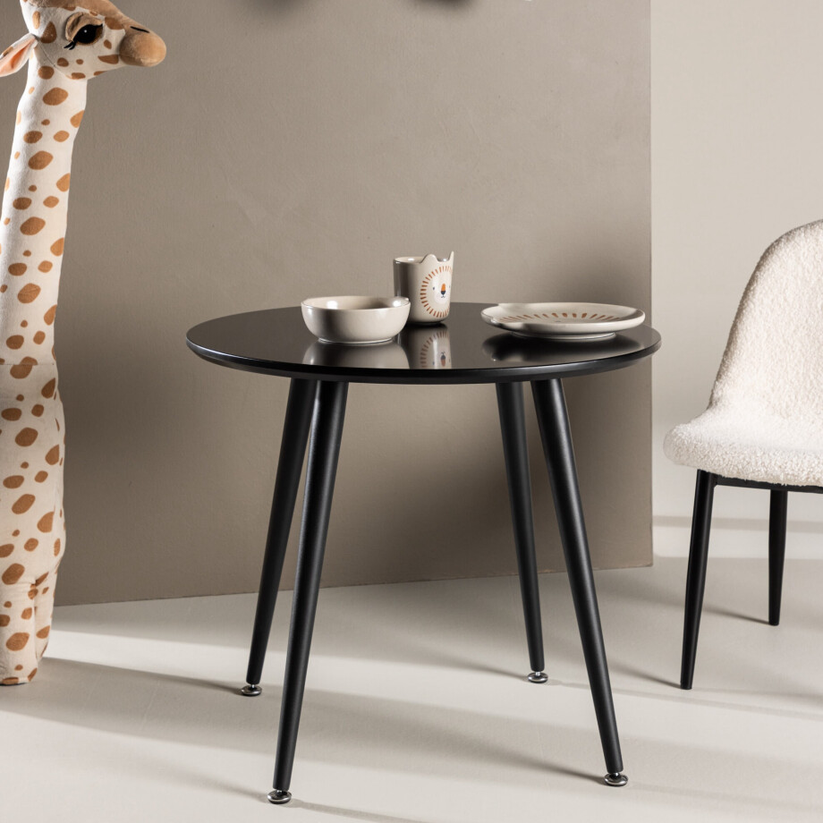 Nohr Ronde Kindertafel 'Quennel' 60cm, kleur Zwart Nohr Ronde Kindertafel 'Quennel' 60cm, kleur Zwart afbeelding 1