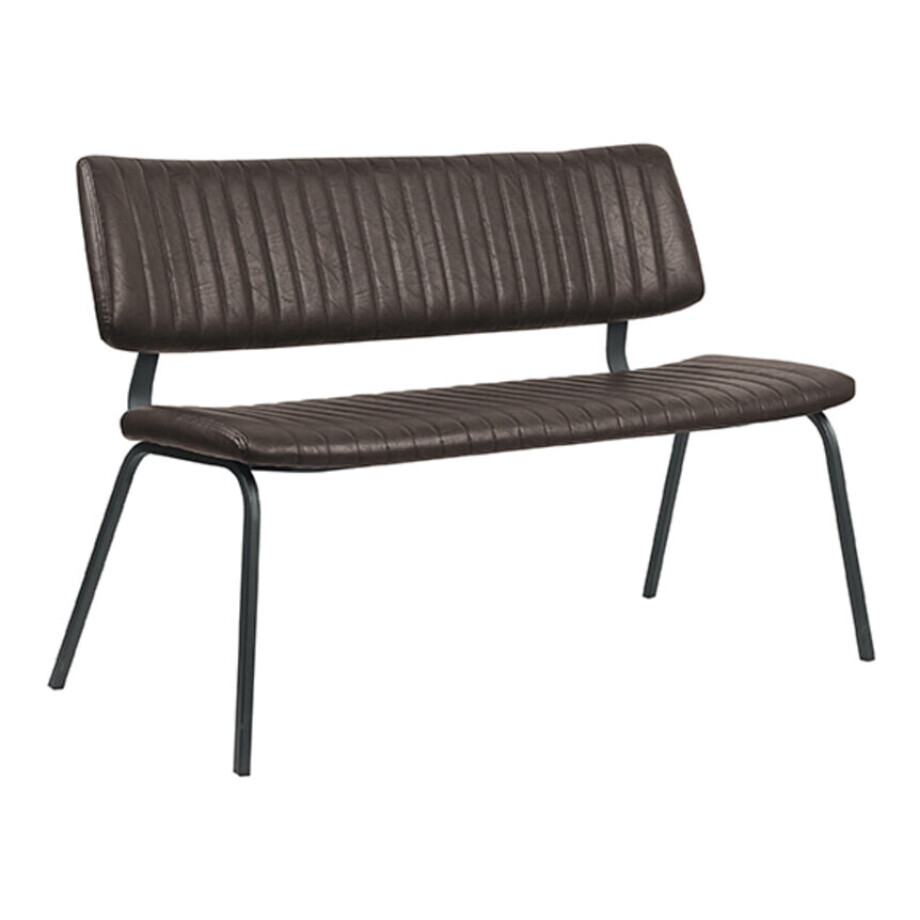 LABEL51 Eetkamerbank 'Gusto' Lederlook, 120cm, kleur Donkerbruin afbeelding 1