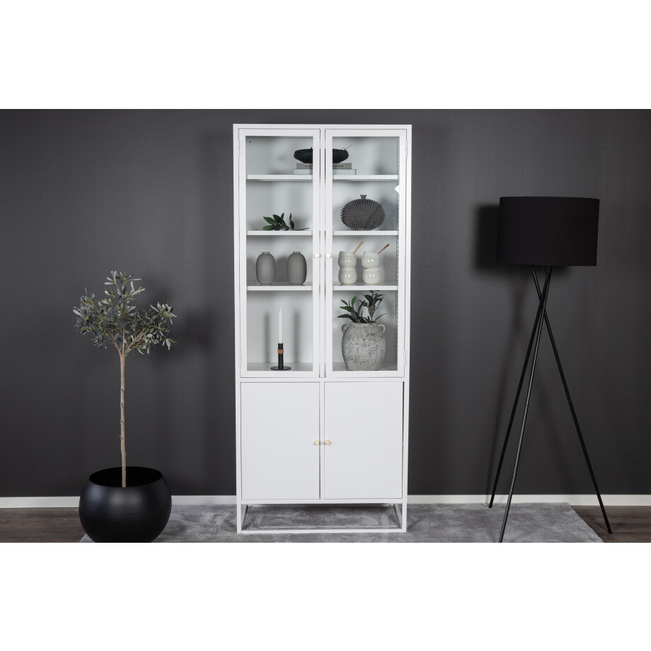 Nohr Vitrinekast 'Shaune' 190 x 80cm, kleur Wit afbeelding 1