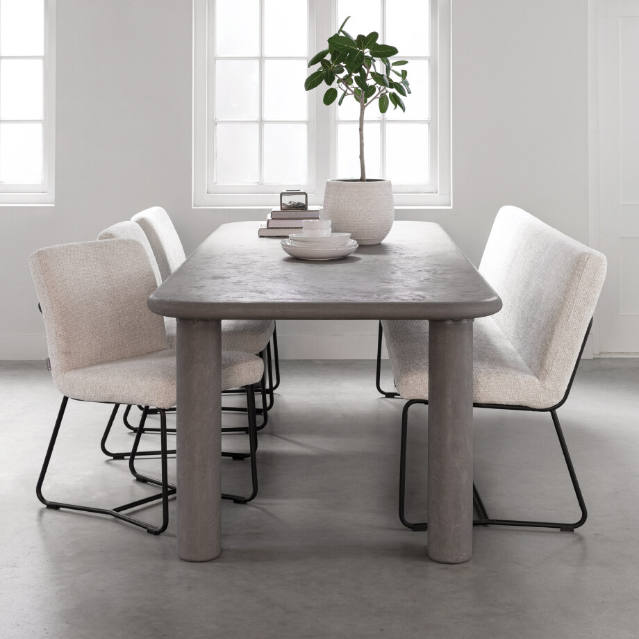 DTP Home Eettafel 'Clio' Betonlook, 260 x 100cm, kleur Grijs DTP Home Eettafel 'Clio' Betonlook, 260 x 100cm, kleur Grijs afbeelding