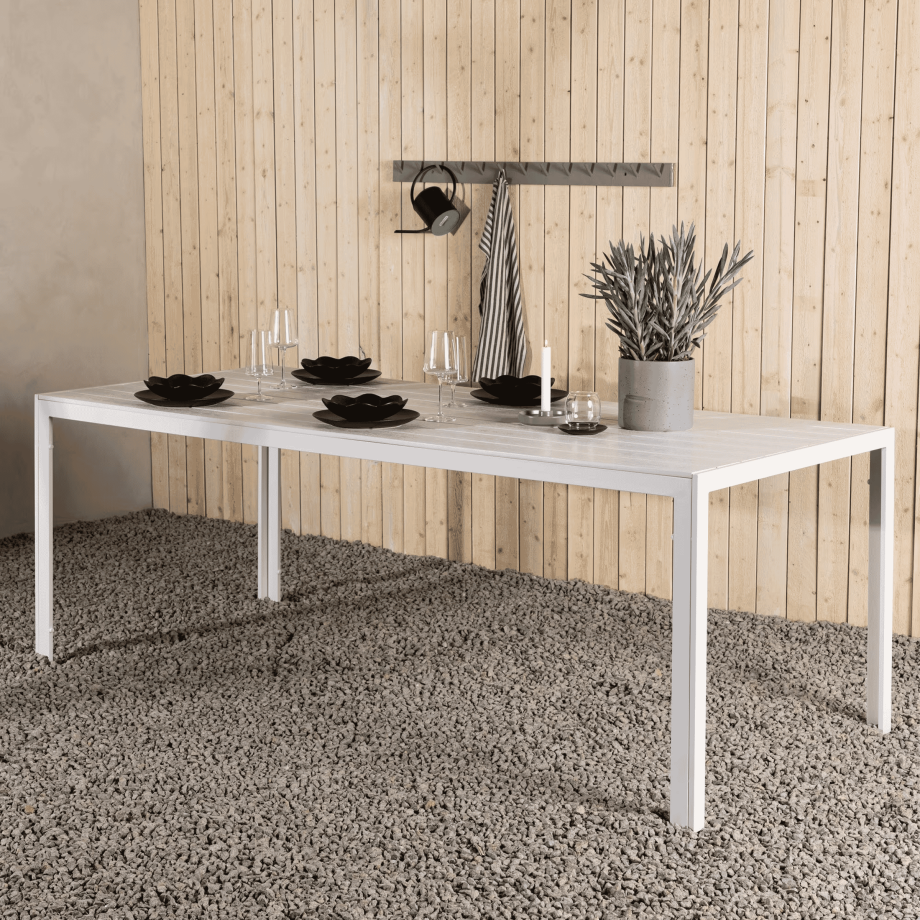 Nohr Tuintafel 'Erikka' 205 x 90cm, kleur Wit afbeelding 1