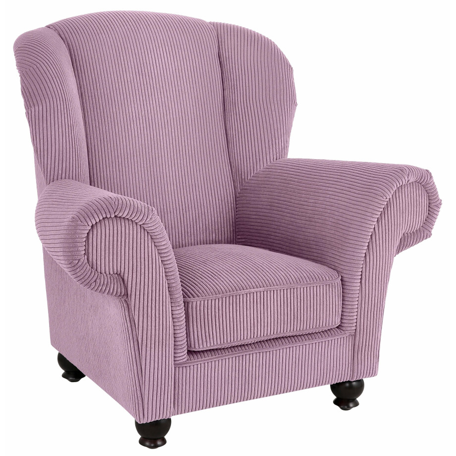 Home affaire Fauteuil King Henry, hoge fauteuil, oorkussen met casual bekleding, binnenvering en losse sierkussens (set) afbeelding 1