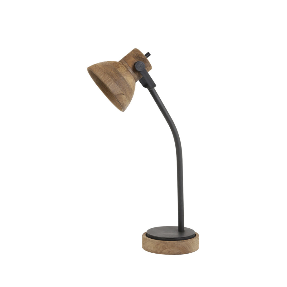 Light & Living Bureaulamp 'Imbert', donker bruin-mat zwart afbeelding 