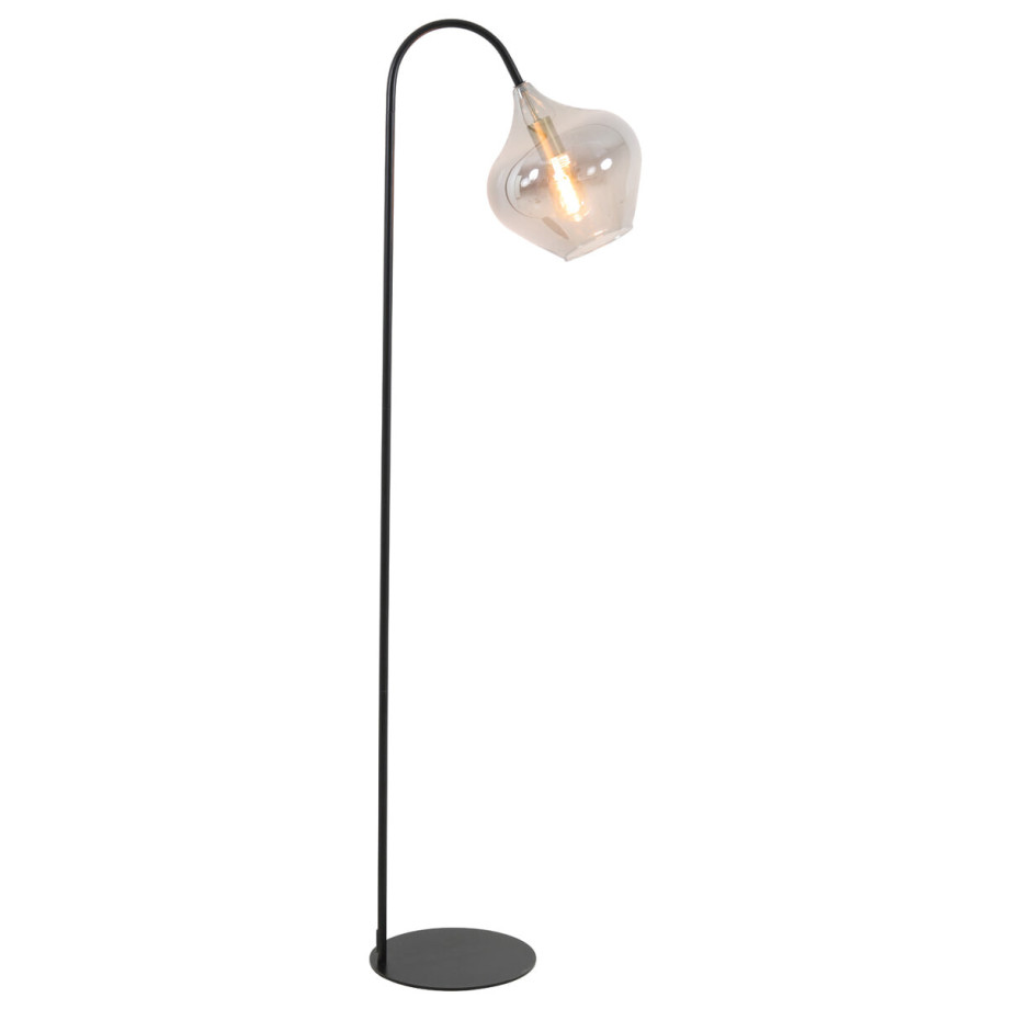 Light & Living Vloerlamp 'Rakel' 160cm, kleur Mat Zwart / Smoke afbeelding 1