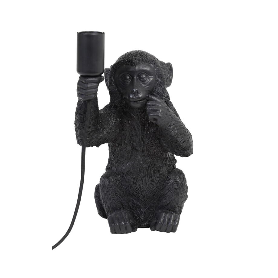 Light & Living Tafellamp 'Monkey' 34cm, kleur Zwart Light & Living Tafellamp 'Monkey' 34cm, kleur Zwart afbeelding 1