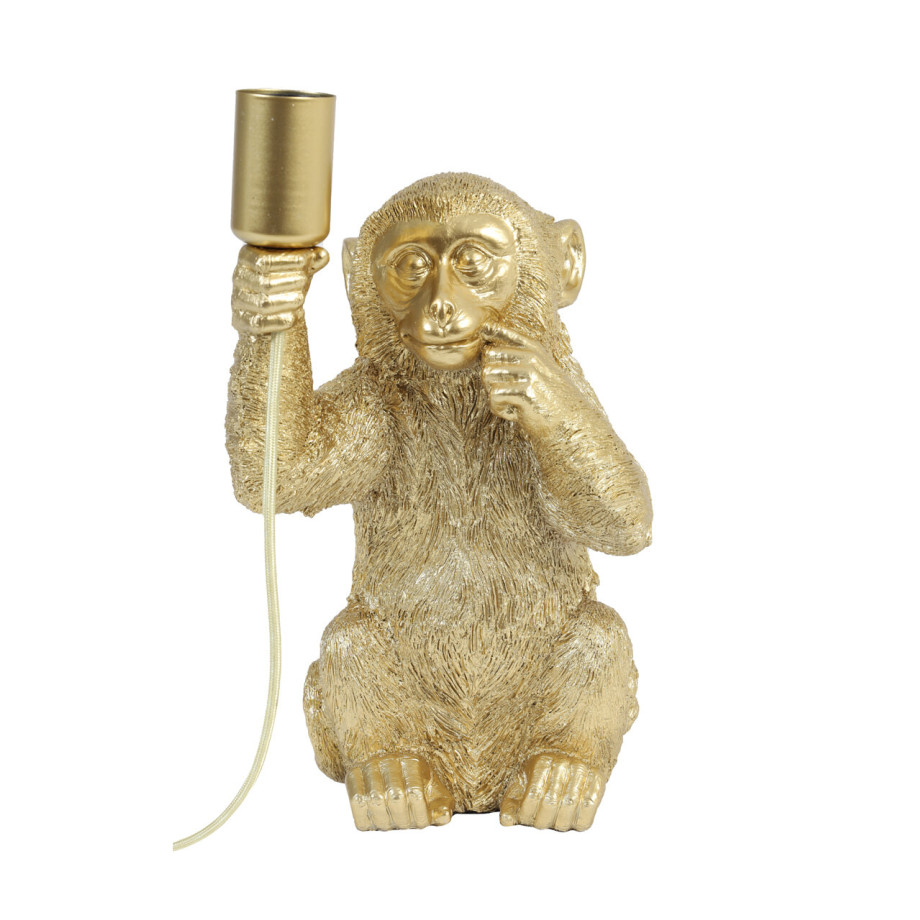 Light & Living Tafellamp 'Monkey' 34cm, kleur Goud afbeelding 1