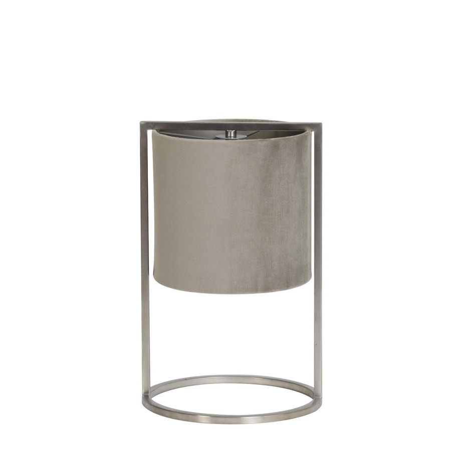 Light & Living Tafellamp 'Santos' 35cm hoog, Nikkel, kleur Taupe afbeelding 1