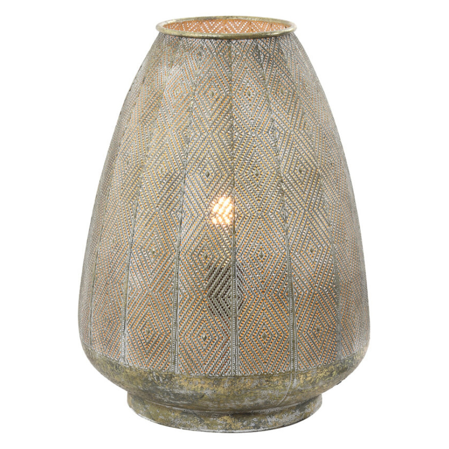 Light & Living Tafellamp 'Lavello' 35cm, kleur Antiek Goud-/Wit afbeelding 1