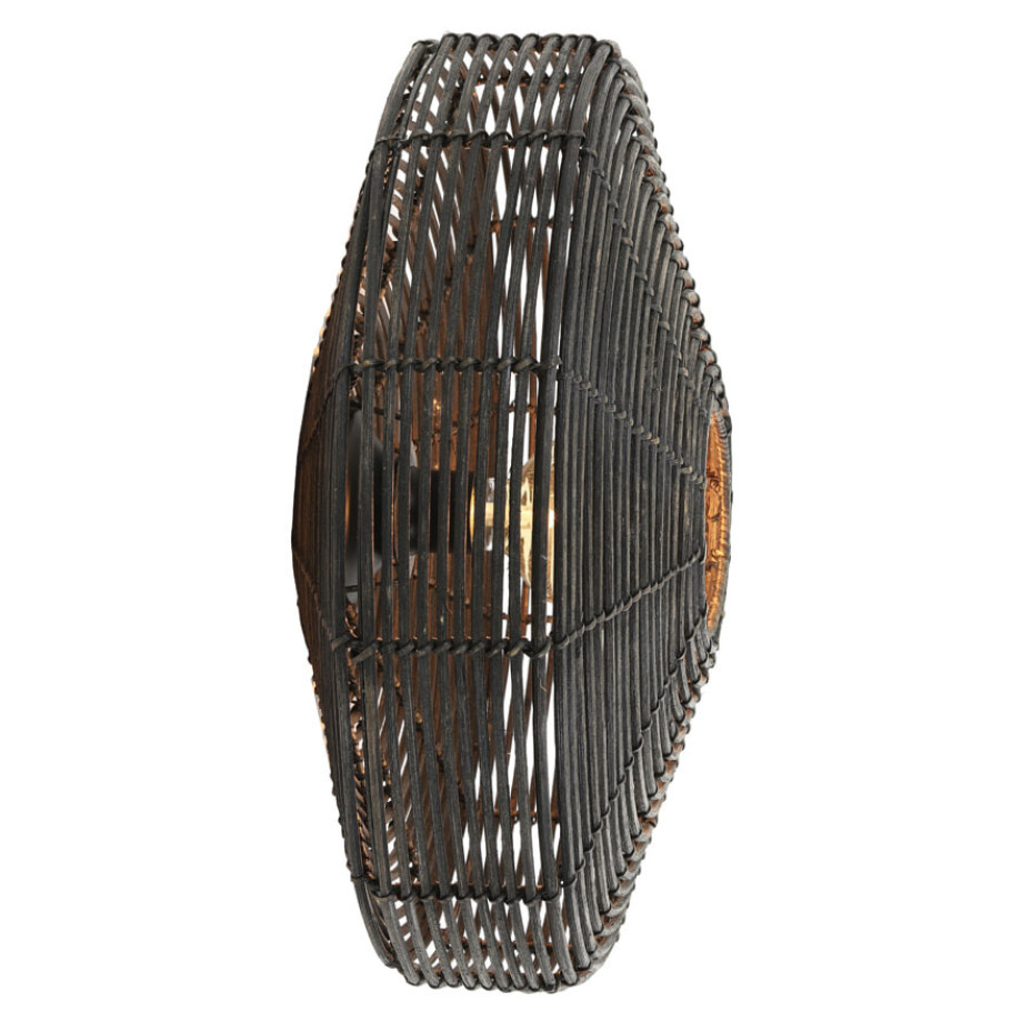 Light & Living Wandlamp 'Mataka' 51cm, rotan donker bruin, kleur Donkerbruin afbeelding 1