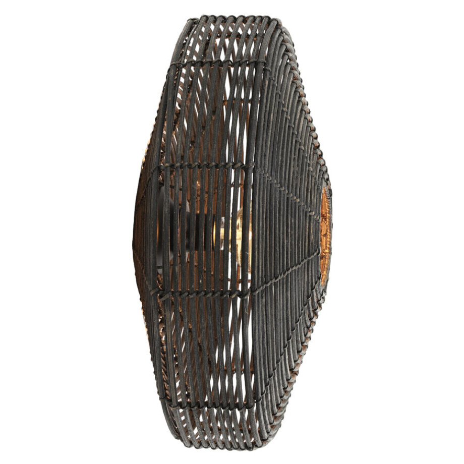Light & Living Wandlamp 'Mataka' 51cm, rotan donker bruin, kleur Donkerbruin afbeelding 1