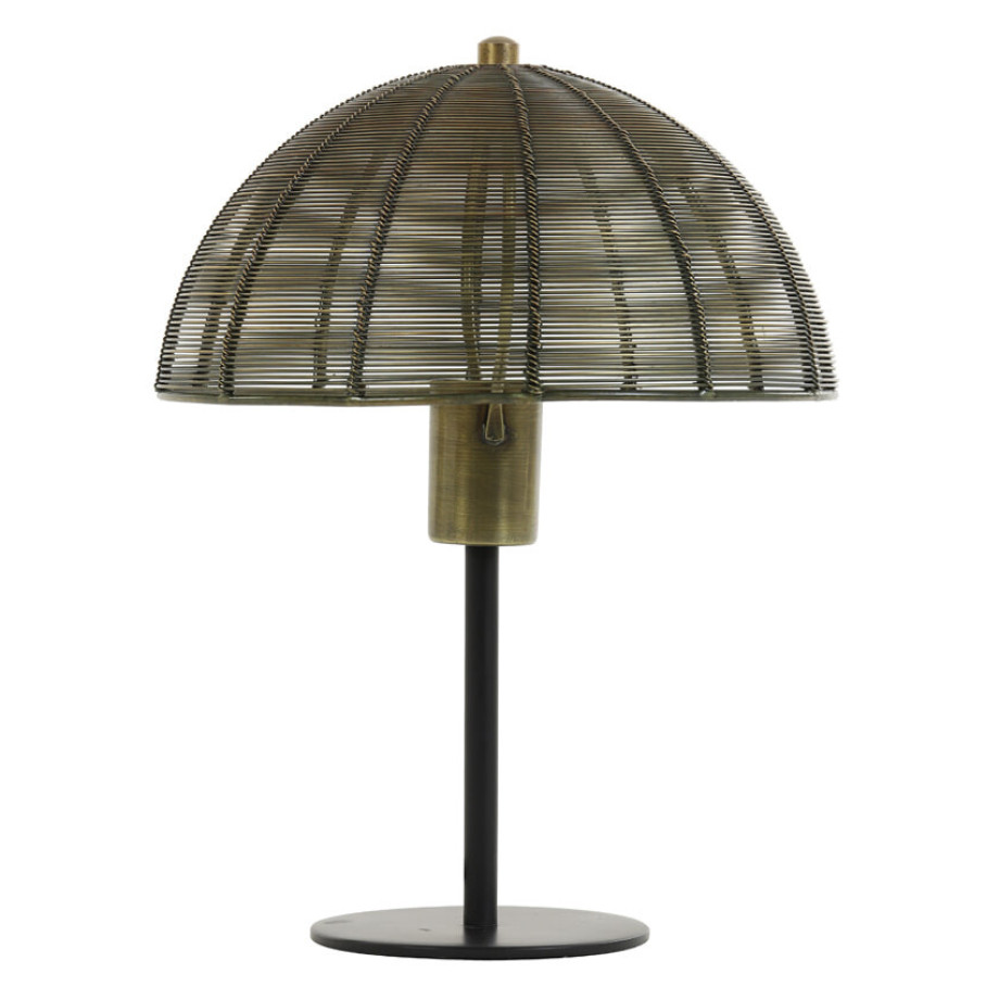 Light & Living Tafellamp 'Klobu' 25cm, antiek brons+mat zwart afbeelding 1
