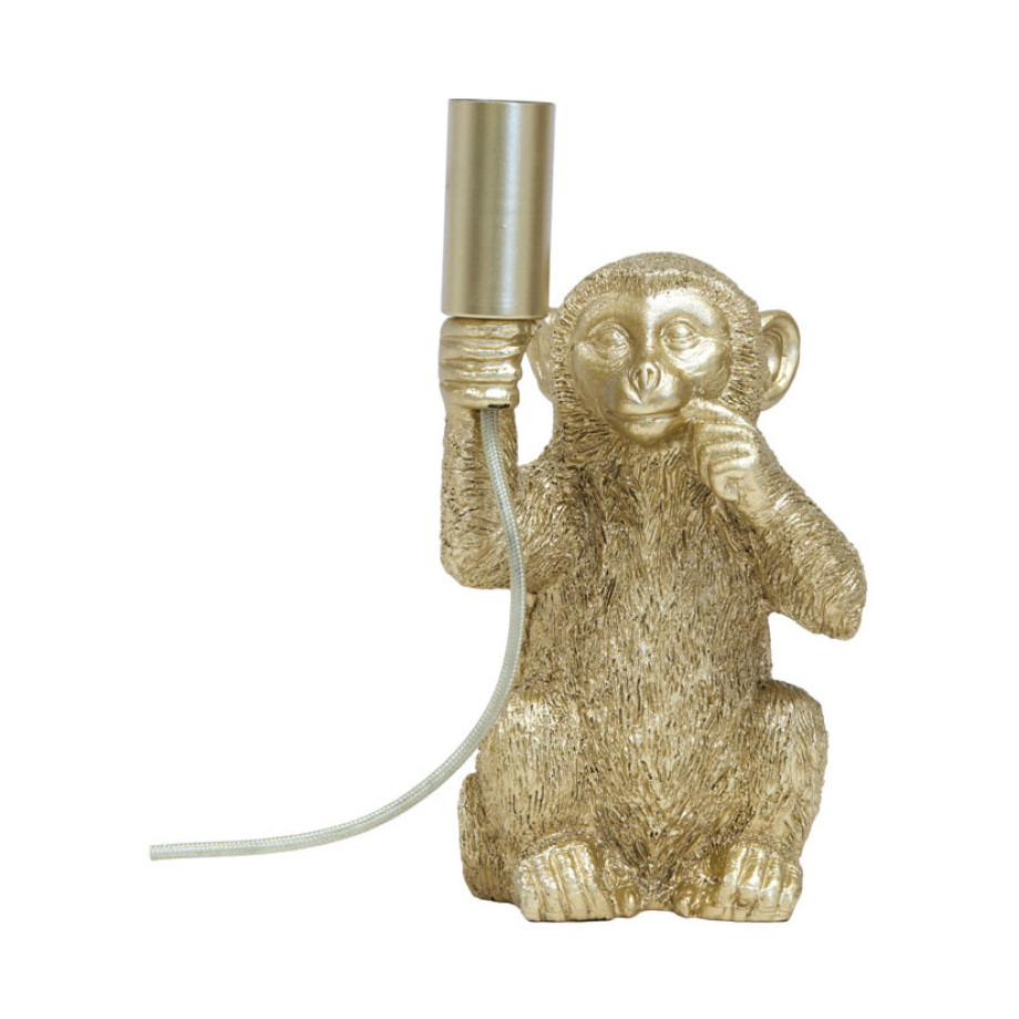 Light & Living Tafellamp 'Monkey' 23cm, kleur Mat Goud afbeelding 1