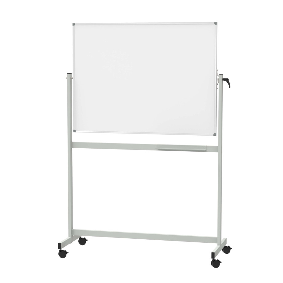 Verrijdbaar whiteboard kantelbaar - 90 x 120 cm afbeelding 