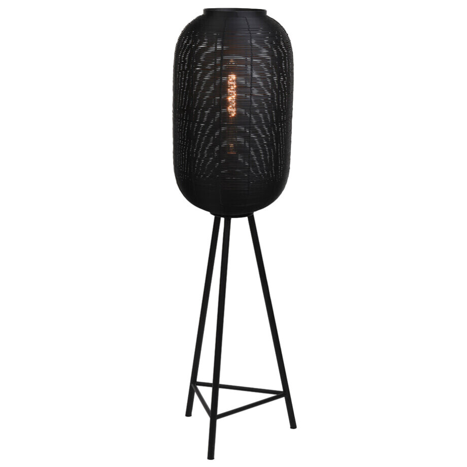 Light & Living Vloerlamp 'Tomek' 136cm, kleur Mat Zwart Light & Living Vloerlamp 'Tomek' 136cm, kleur Mat Zwart afbeelding 1