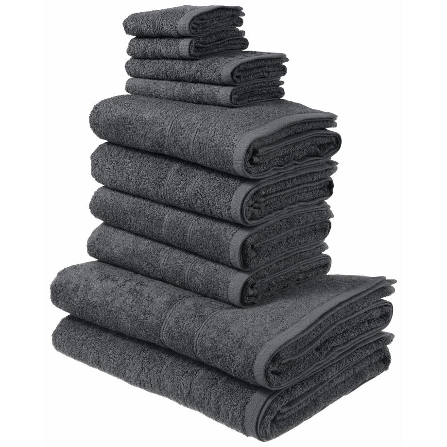 my home Handdoekenset Inga, douchehanddoeken, handdoeken, gastendoeken, zeepdoeken (set, 10-delig) afbeelding 1