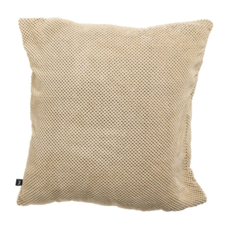 Sierkussen met blokjes - beige - 60x60 cm afbeelding 