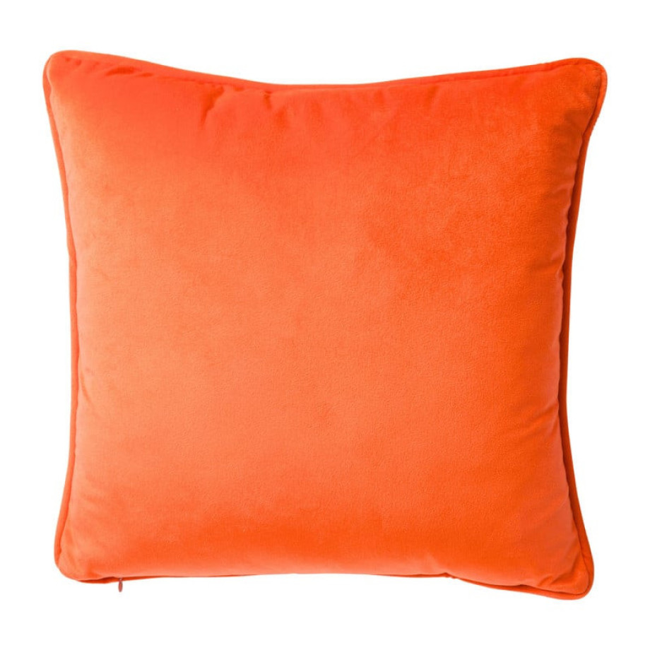 Kussen velvet - oranje - 45x45 cm afbeelding 