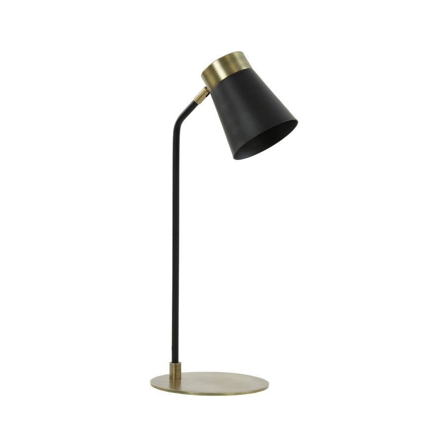 Light & Living Tafellamp 'Braja' kleur Mat Zwart/Antiek Brons afbeelding 