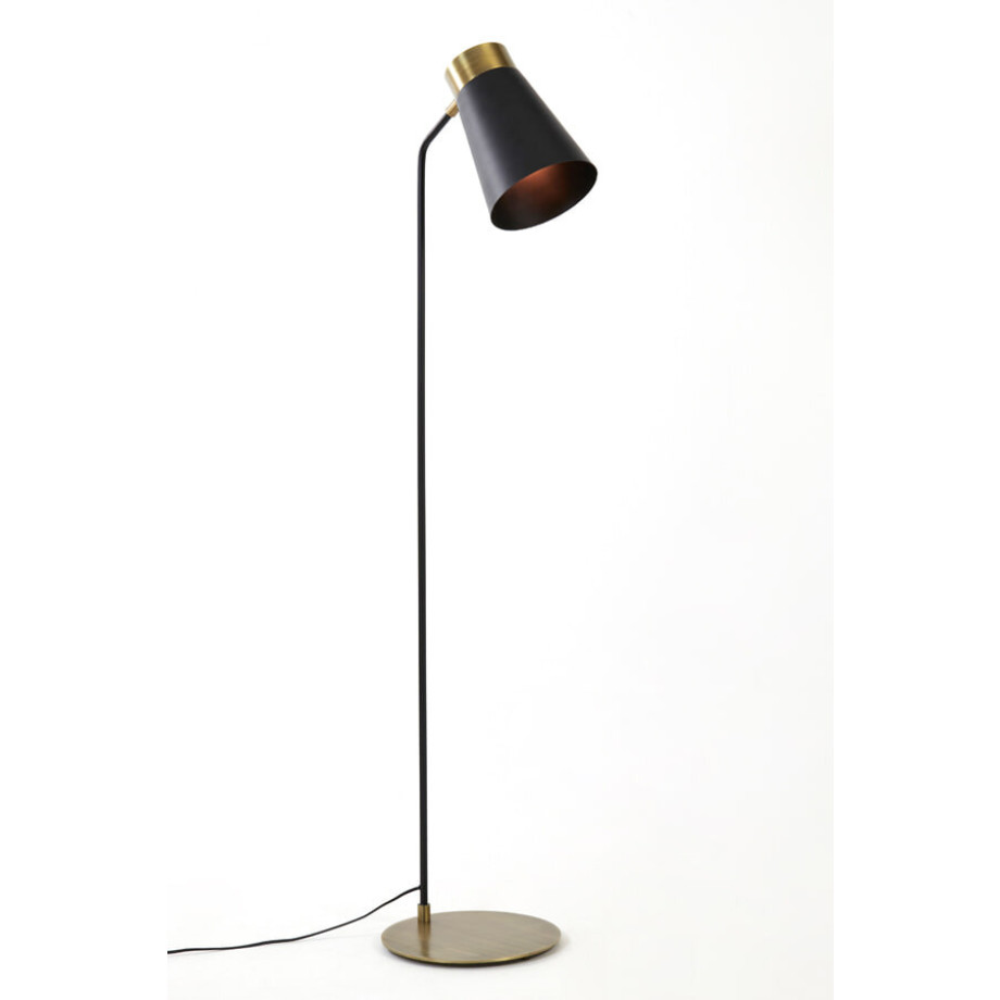 Light & Living Vloerlamp 'Braja' 143cm hoog, kleur Mat Zwart/Antiek Brons afbeelding 