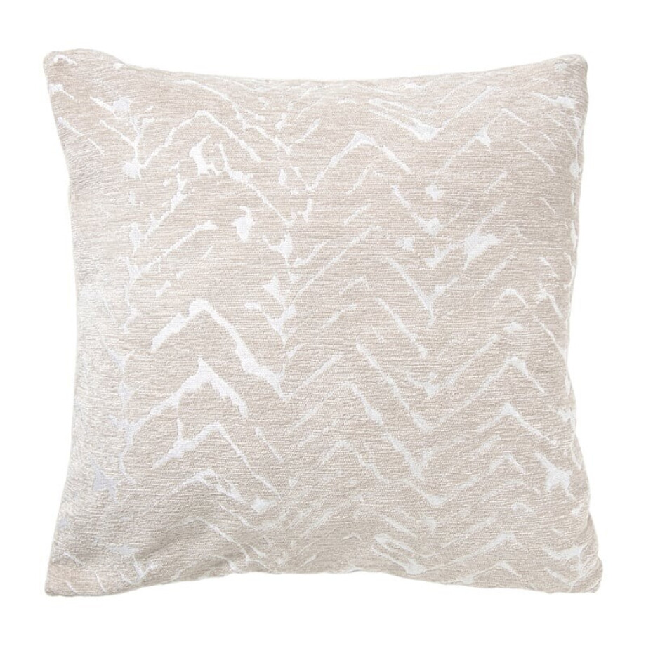 Kussen jacquard zigzag - beige - 45x45 cm afbeelding 