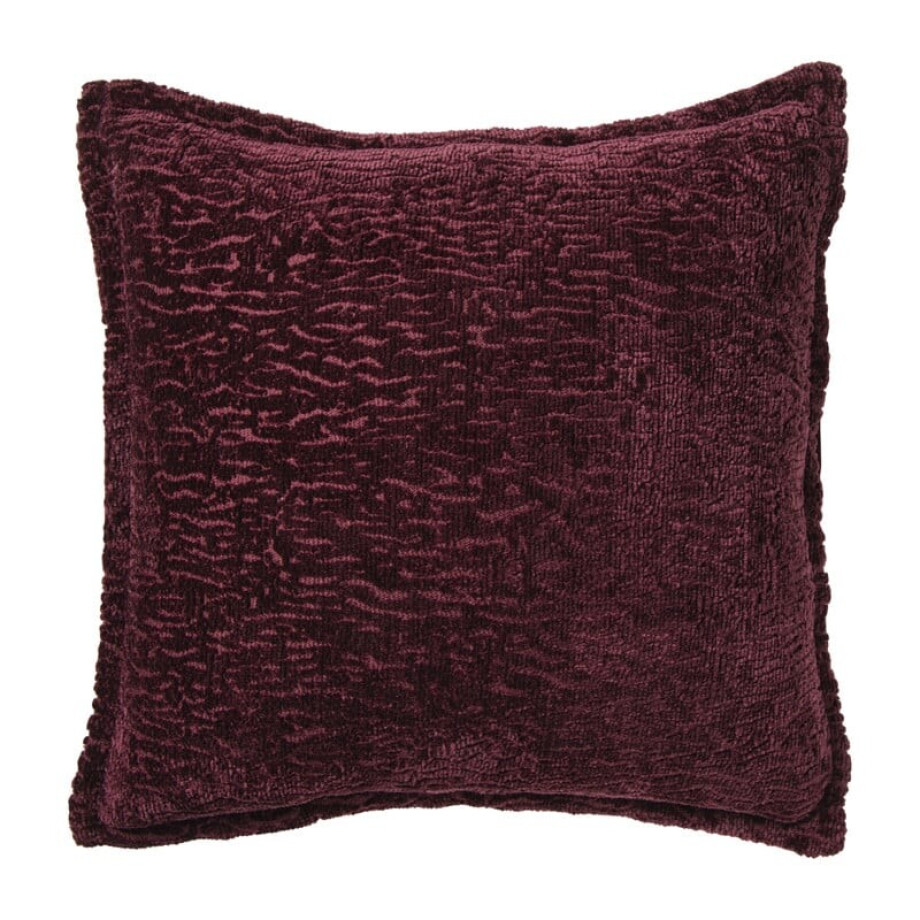 Kussen chenille - bordeaux - 45x45 cm afbeelding 