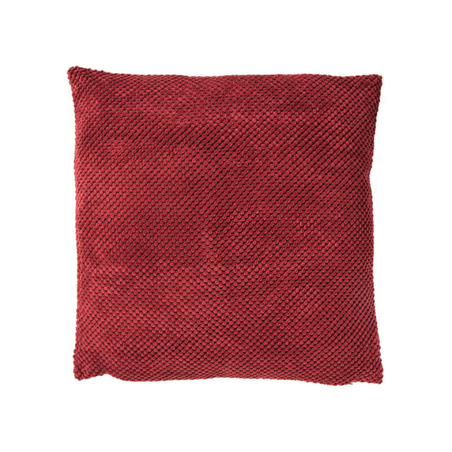 Kussen met blokjes - bordeaux - 45x45 cm afbeelding 