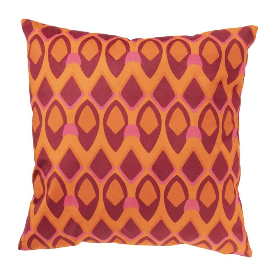 Kussen velvet wieber - roze/oranje - 45x45 cm afbeelding 