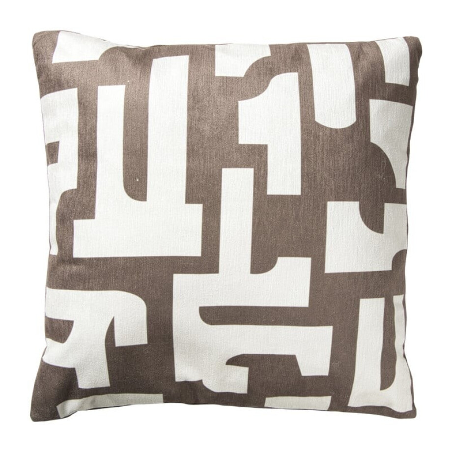 Kussen chenille - bruin - 45x45 cm afbeelding 