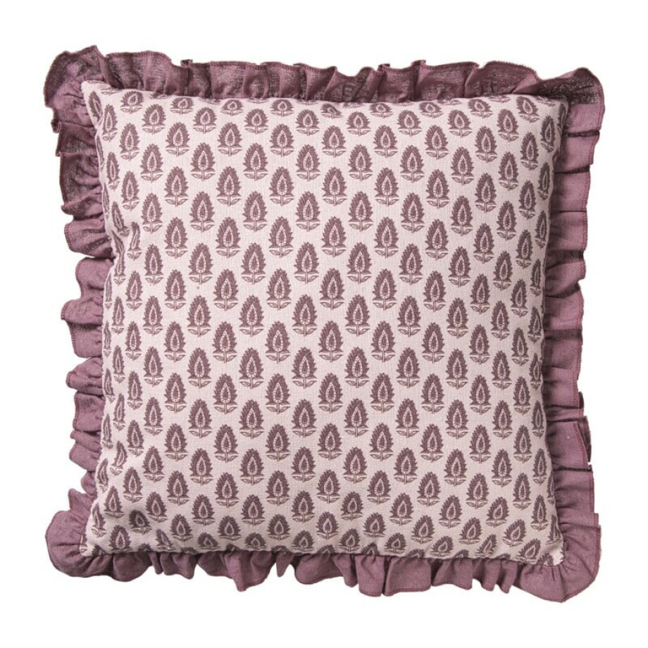 Kussen ruffles - roze - 45x45 cm afbeelding 