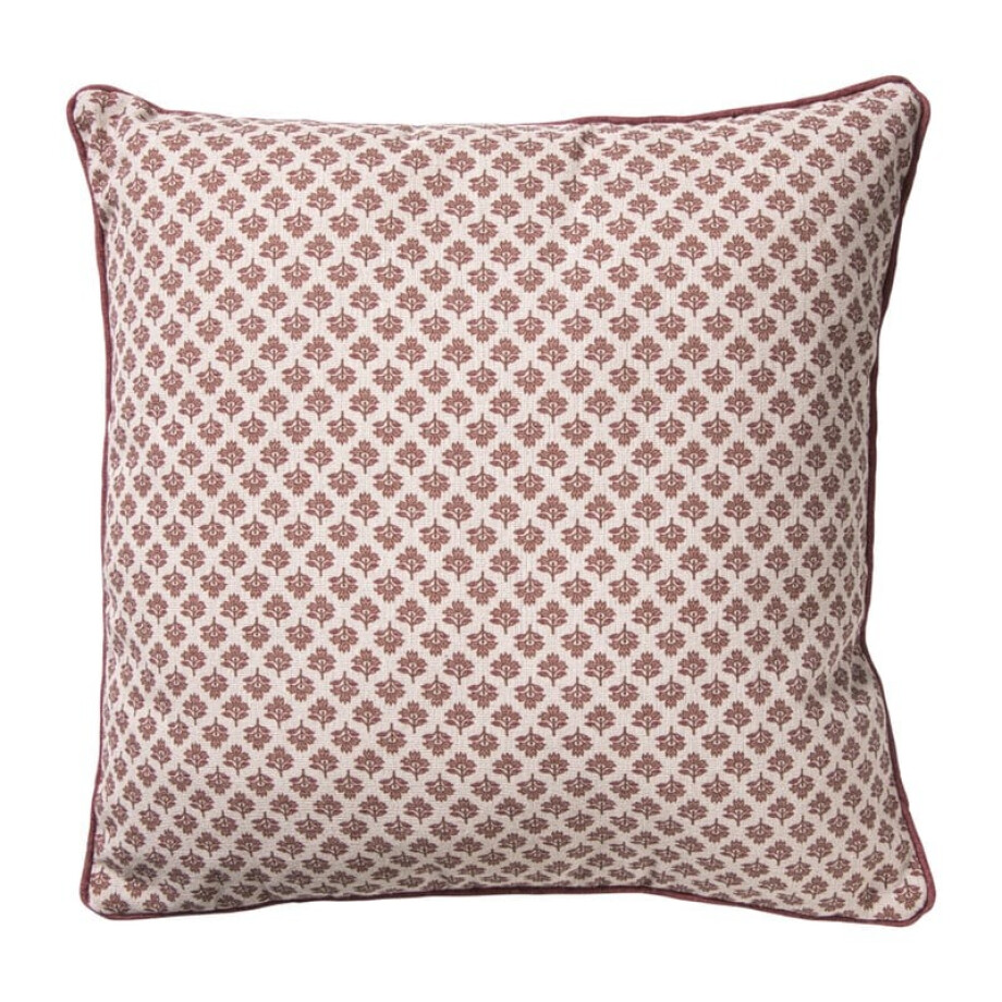 Kussen bloem met rand - roze - 45x45 cm afbeelding 