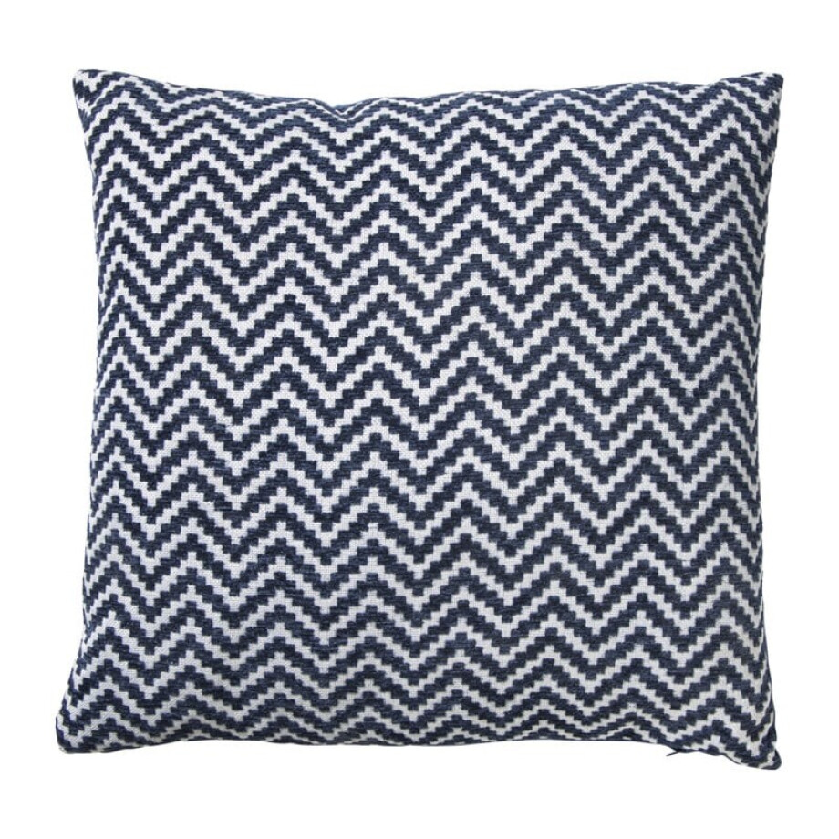 Kussen zigzag - blauw - 45x45 cm afbeelding 