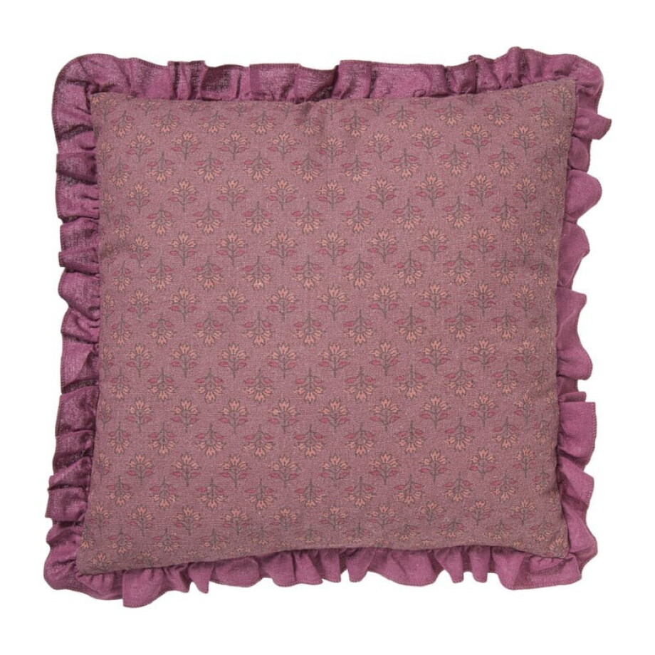 Kussen ruches - roze - 45x45 cm afbeelding 