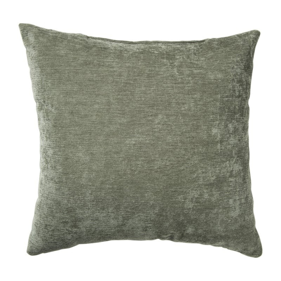 Kussen chenille - groen - 45x45 cm afbeelding 