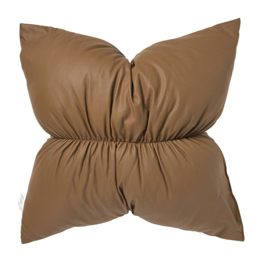 Kussen puf - bruin - 42x42 cm afbeelding 