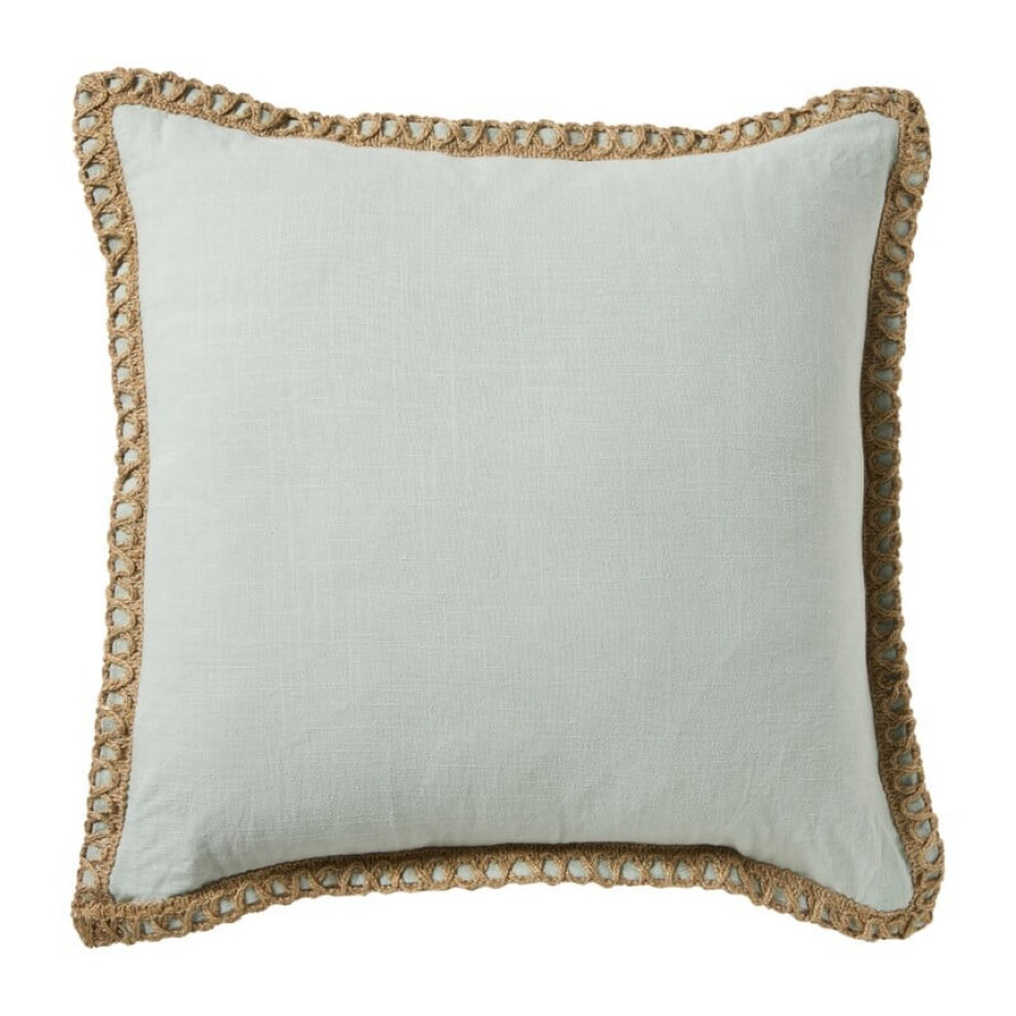 Kussen jute - mint - 45x45 cm afbeelding 