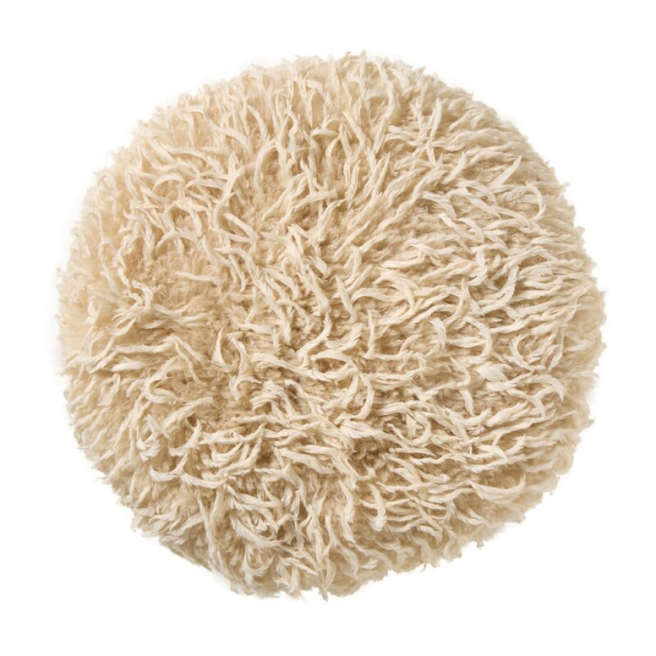 Kussen harig rond - beige - ø40 cm afbeelding 