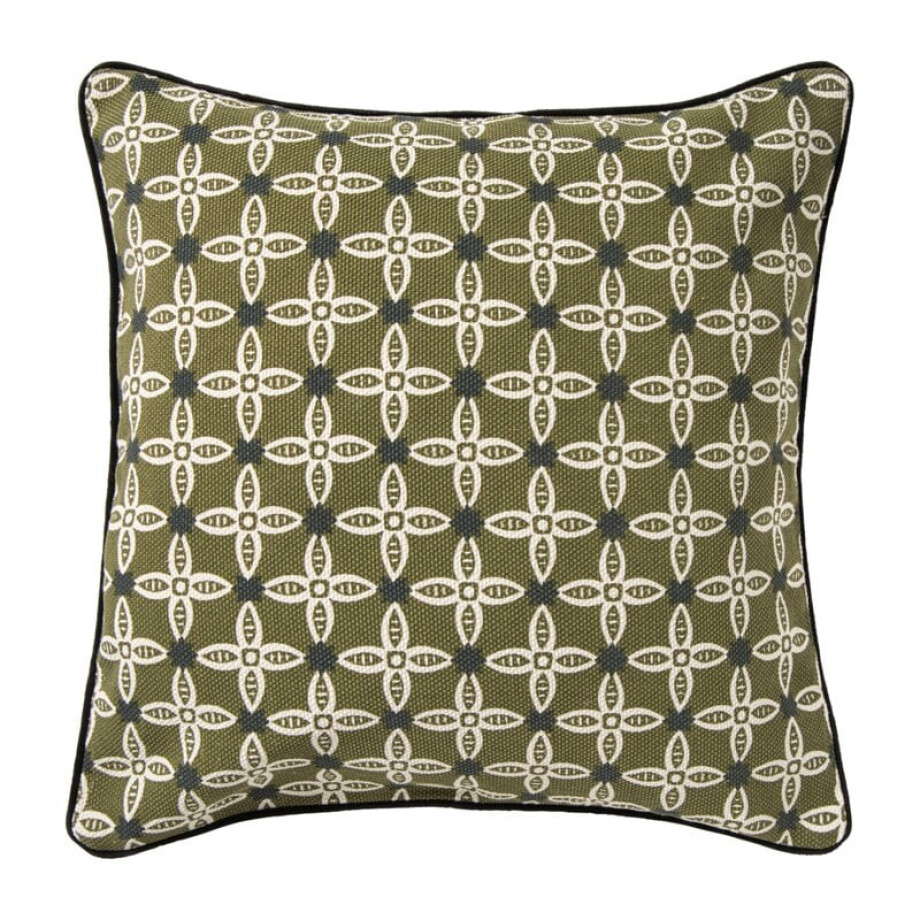 Kussen bloemen - groen - 45x45 cm afbeelding 