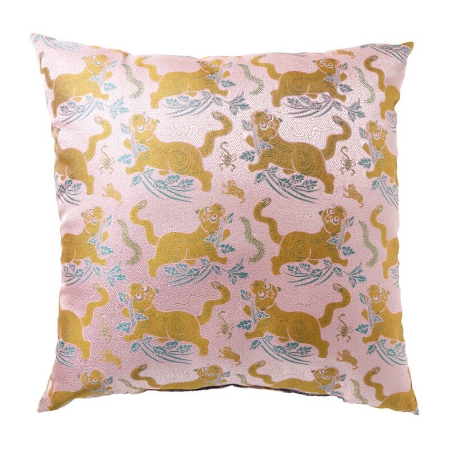 Kussen tijger - roze - 45x45 cm afbeelding 