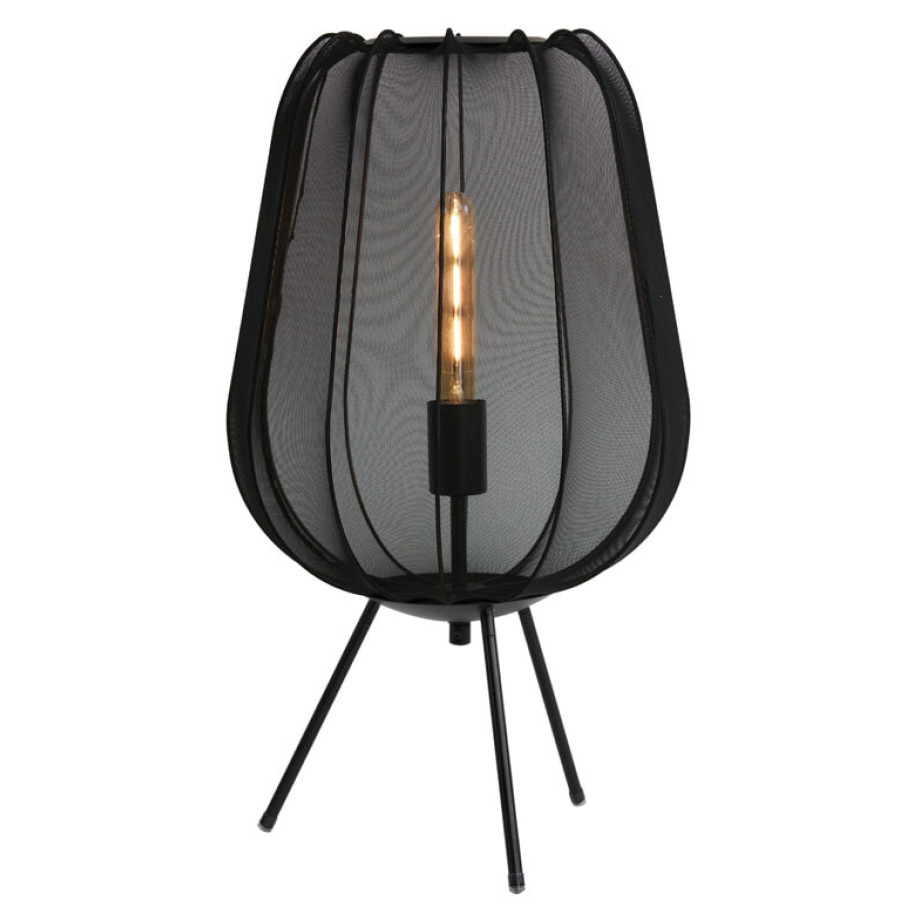 Light & Living Tafellamp 'Plumeria' 60cm hoog, kleur Zwart afbeelding 1