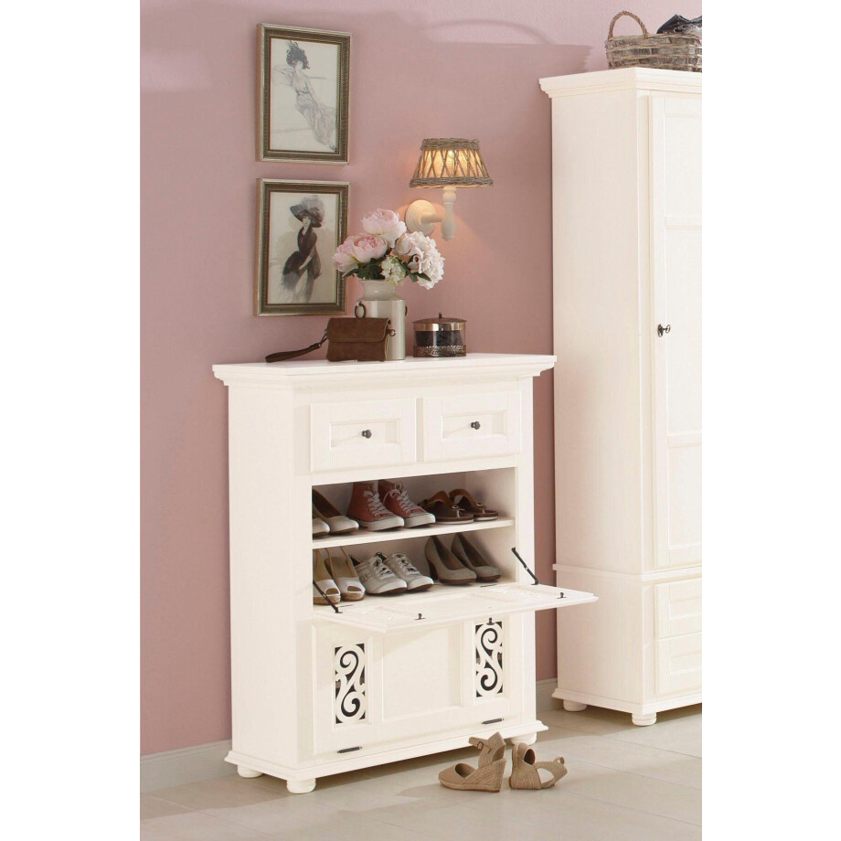 Home affaire Schoenenkast Arabeske met mooie ornamenten in de klepfront, breedte 90 cm afbeelding 1