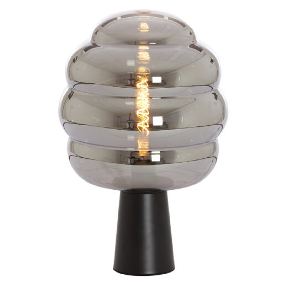 Light & Living Tafellamp 'Misty' 30cm, kleur Smoke/Mat Zwart afbeelding 1