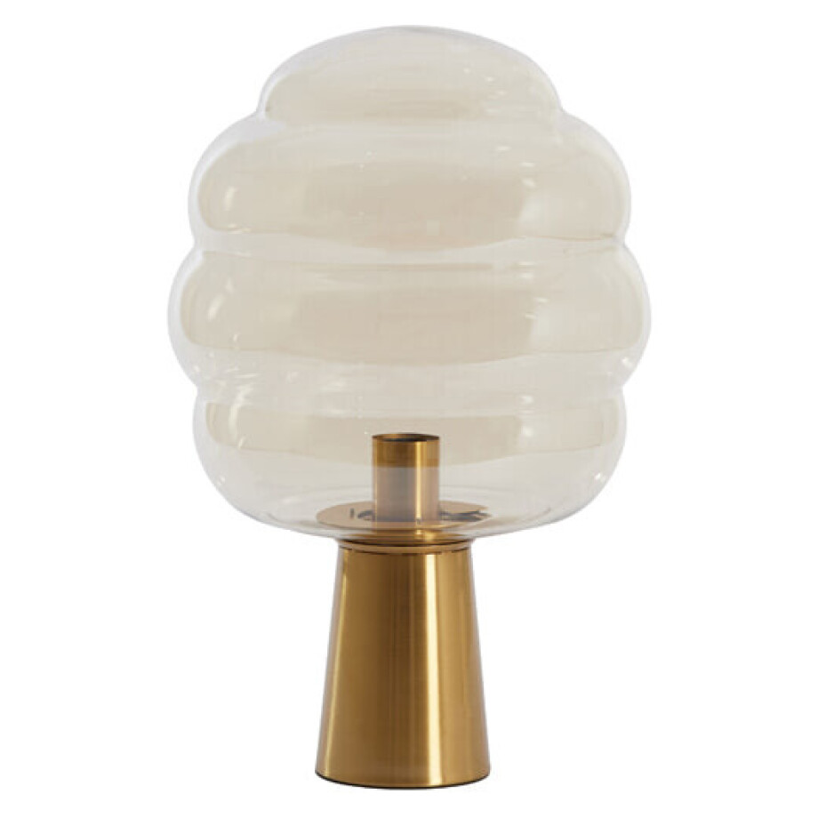 Light & Living Tafellamp 'Misty' 30cm, kleur Amber/Goud afbeelding 1