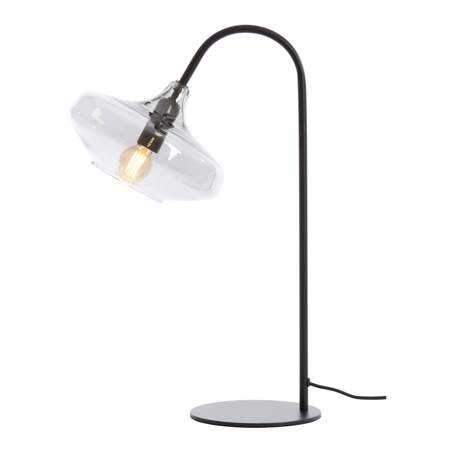 Light & Living Tafellamp 'Solna' 50cm hoog, kleur Smoke/Mat Zwart Light & Living Tafellamp 'Solna' 50cm hoog, kleur Smoke/Mat Zwart afbeelding 1