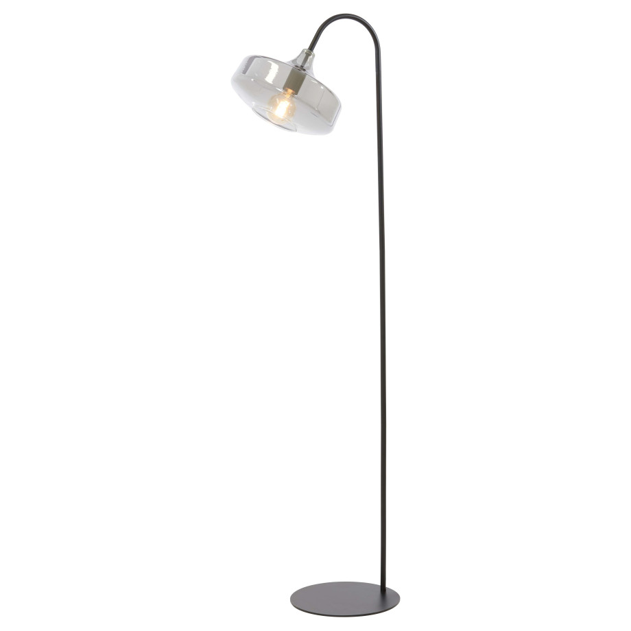 Light & Living Vloerlamp 'Solna' 160cm hoog, kleur Smoke/Mat Zwart afbeelding 1