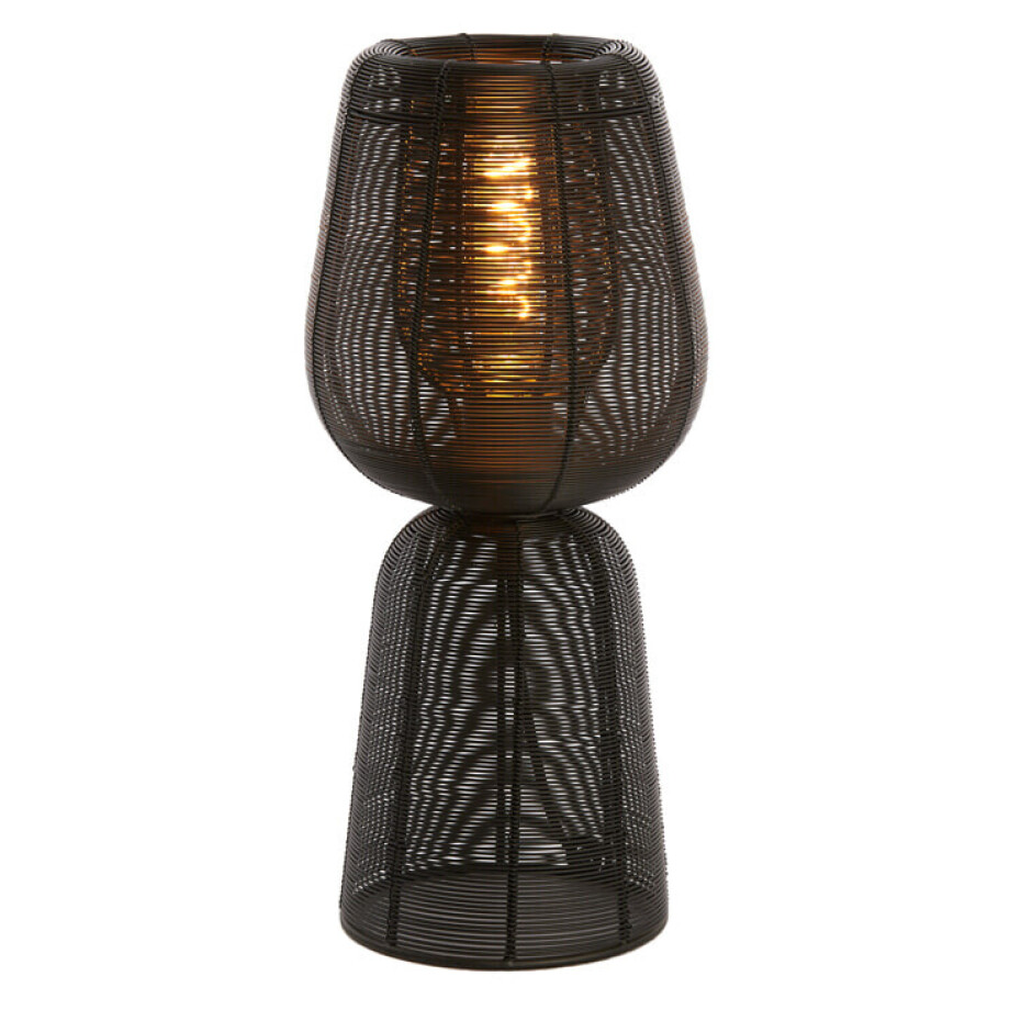 Light & Living Tafellamp 'Aboso' 42cm, kleur Mat Zwart Light & Living Tafellamp 'Aboso' 42cm, kleur Mat Zwart afbeelding 1
