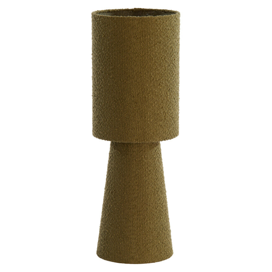 Light & Living Tafellamp 'Mikkel' Bouclé, kleur Olijfgroen Light & Living Tafellamp 'Mikkel' Bouclé, kleur Olijfgroen afbeelding 1
