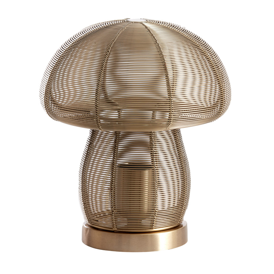 Light & Living Tafellamp 'Mushroom' 24cm, kleur Goud afbeelding 1